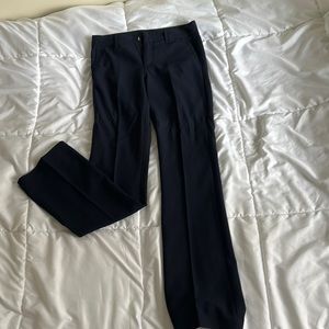 Straight leg navy trousers